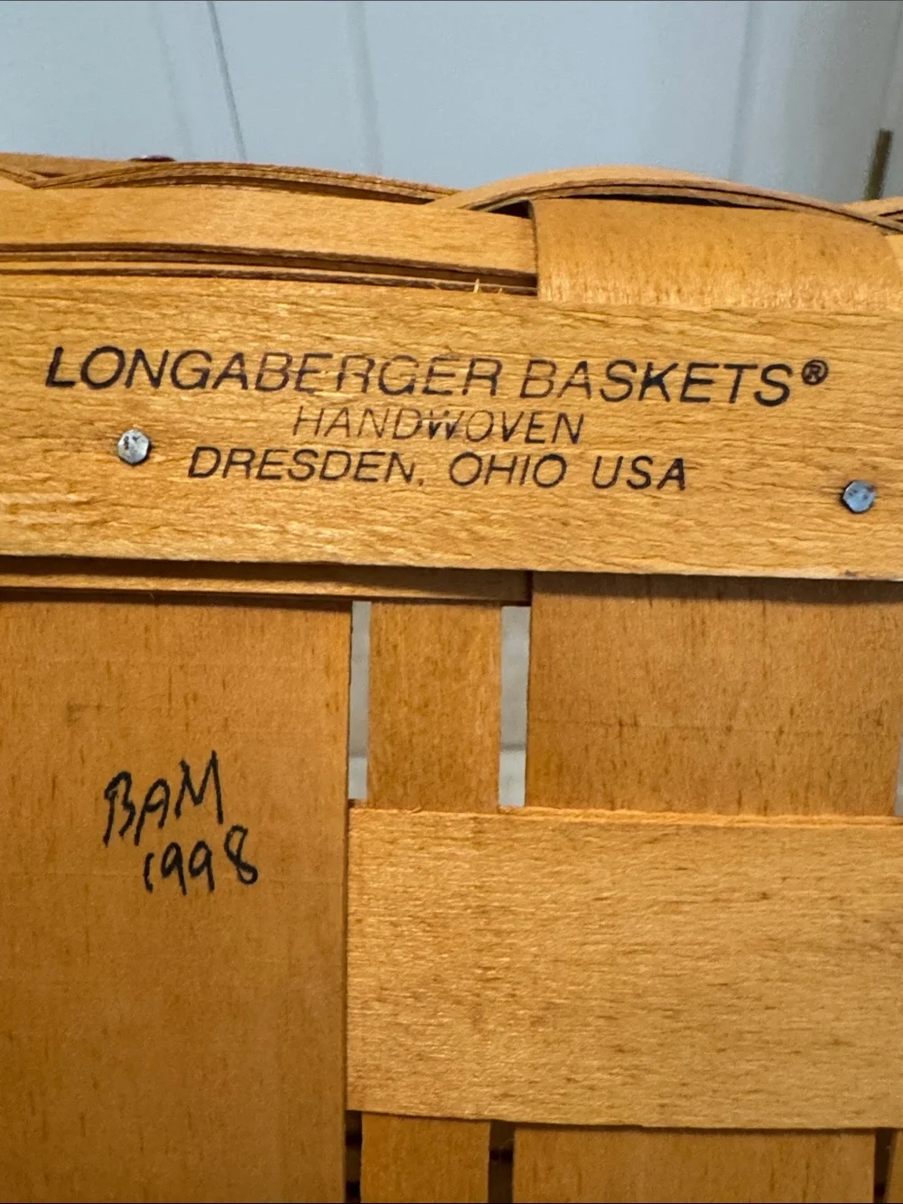 Longaberger Handwoven Natural Brown asymmetrical Woven Basket